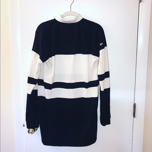 VOLCOM Collared Striped Sweater Dress - Navy Blue - Picture 2 of 2